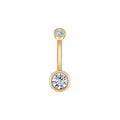 Curved Barbell with Classic Bezel White Sapphire