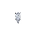 Threadless Oval Prong with Single Accent – White Diamond VS