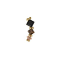 Tiny Sher (Left Oriented) with Onyx, Smoky Quartz, and Champagne Sapphire