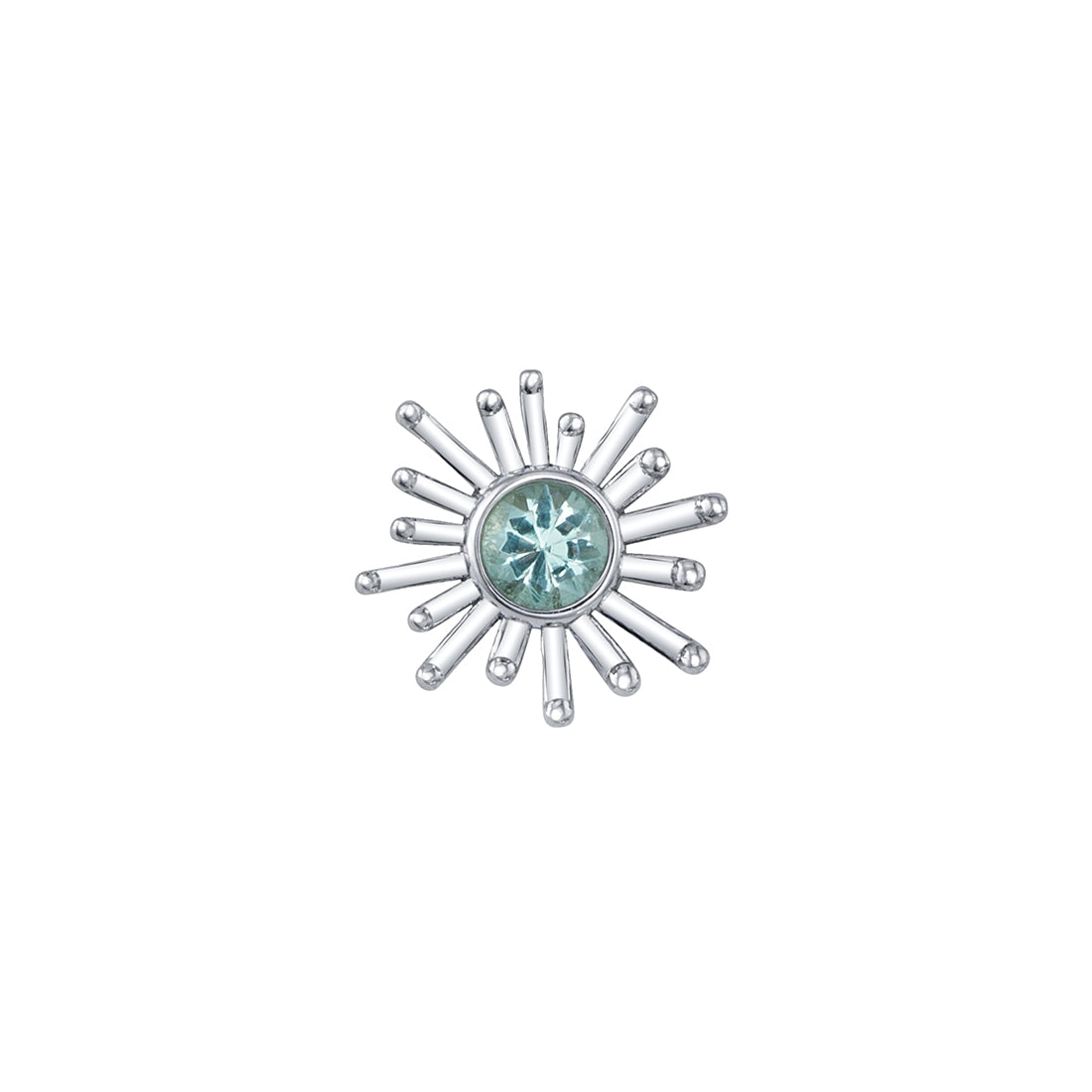 16g Threaded Sunray End – Green Tourmaline