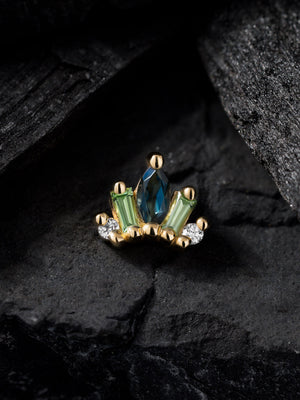 Mini La Princesa – London Topaz, Tsavorite & White Diamond