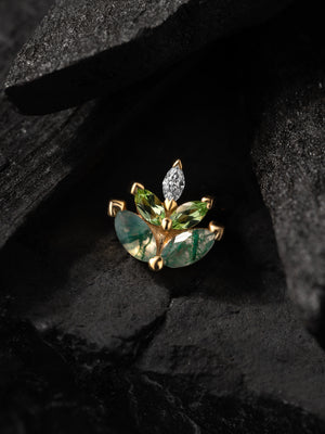 Esme – Moss Agate, Tsavorite & White Diamond