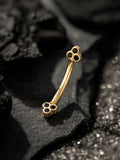 BVLA yellow gold tri bezel cluster curved barbell with black diamonds 