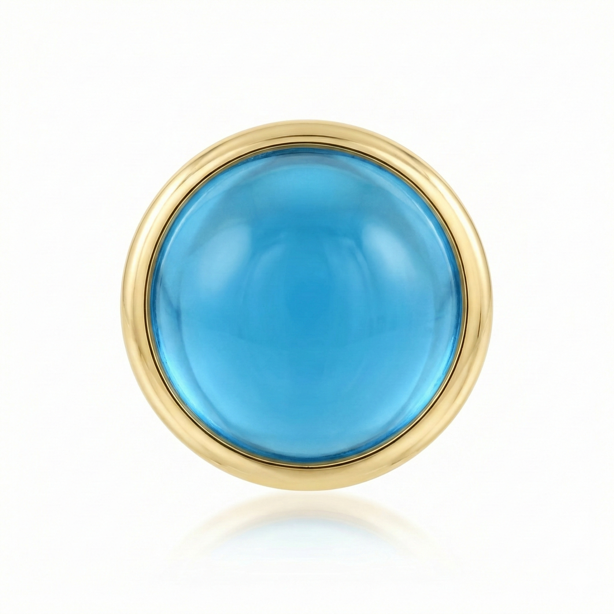 Threadless Round Cup – Swiss Blue Topaz