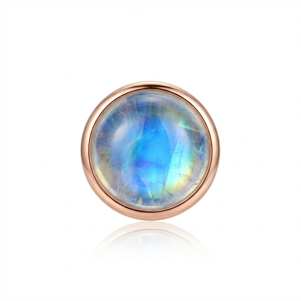 Threadless Round Cup – Rainbow Moonstone