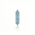 Blue gemstone earring on a white background