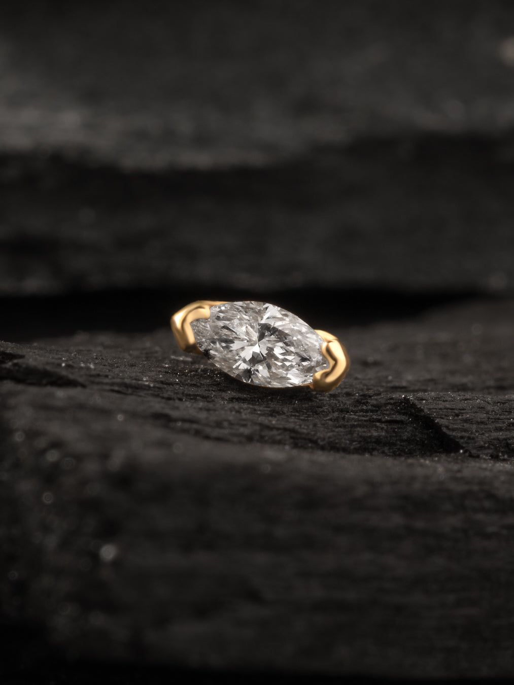 BVLA Gold Marquise V Prong Diamond