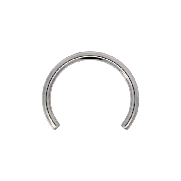 Silver hoop earring on a white background