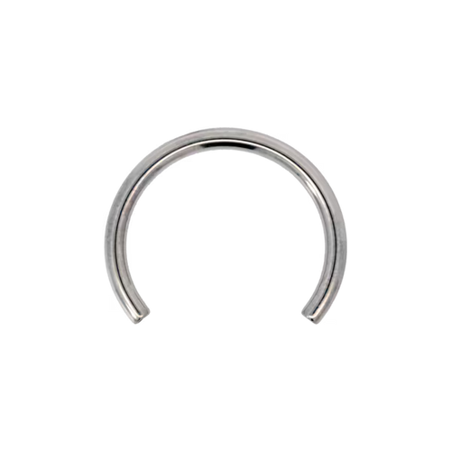 Silver hoop earring on a white background