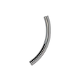 Silver curved earring on a white background
