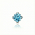 Blue gemstone earring on a white background