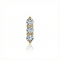 Gold and diamond earring on a white background