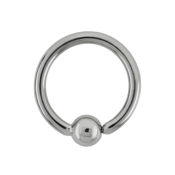 High-quality silver fixed captive bead ring, ideal for septum, daith, and various ear piercings, shown on a transpare