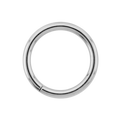 Simple and elegant silver seamless septum ring hoop, perfect for nose and ear piercings, displayed on a transpa