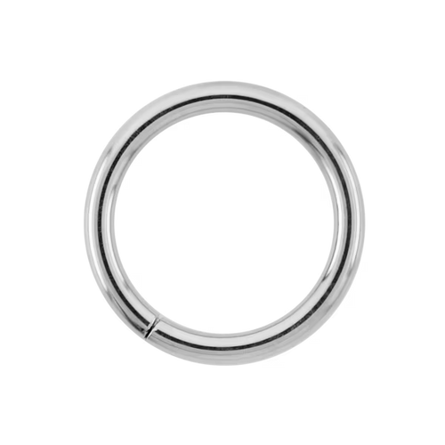 Simple and elegant silver seamless septum ring hoop, perfect for nose and ear piercings, displayed on a transpa