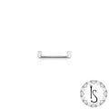 High-quality titanium internal threaded surface barbell with flat ends for surface piercings.
