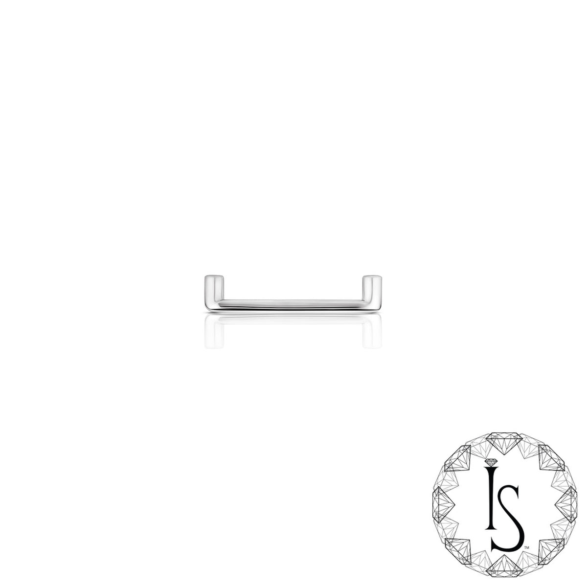 High-quality titanium internal threaded surface barbell with flat ends for surface piercings.
