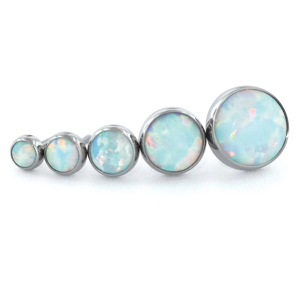 Titanium Threadless Cabochon Bezel End