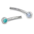 16GA Titanium Faceted Side-Gem Curved Barbell Shaft