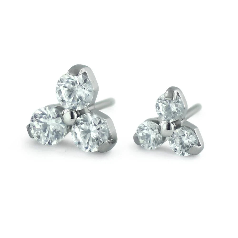 Titanium Threadless Trinity Gem End