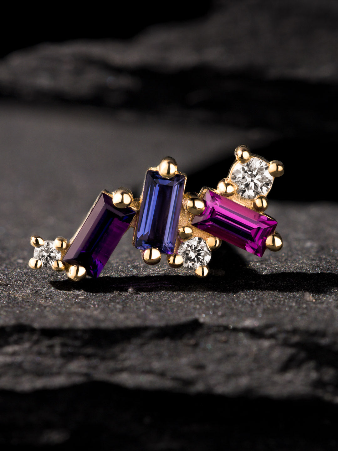 Mini Genesis Threaded End – Mixed Jewel Tone Gemstone (Right Facing)