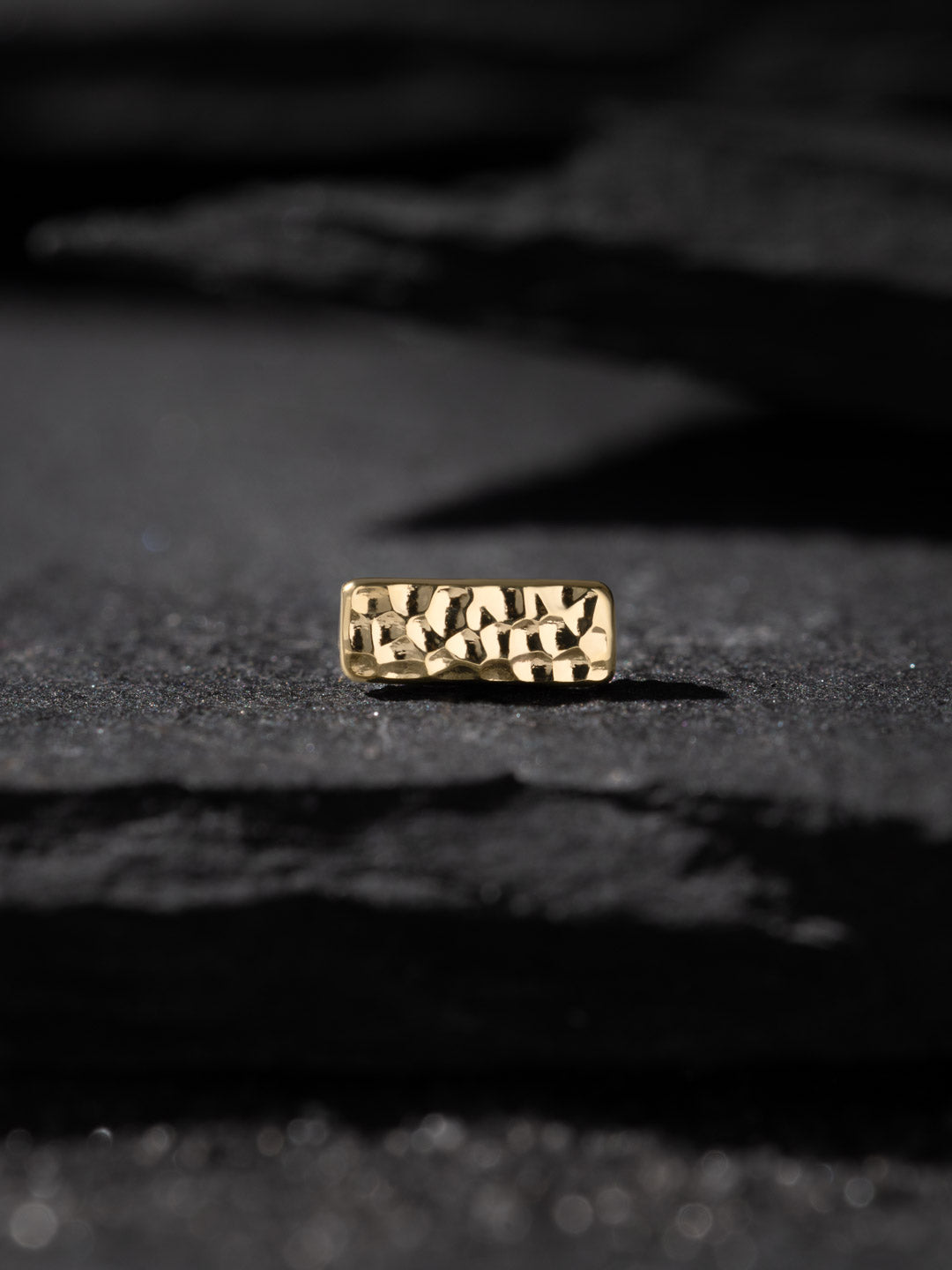 Threadless Hammered Flat Rectangle – 5×2mm