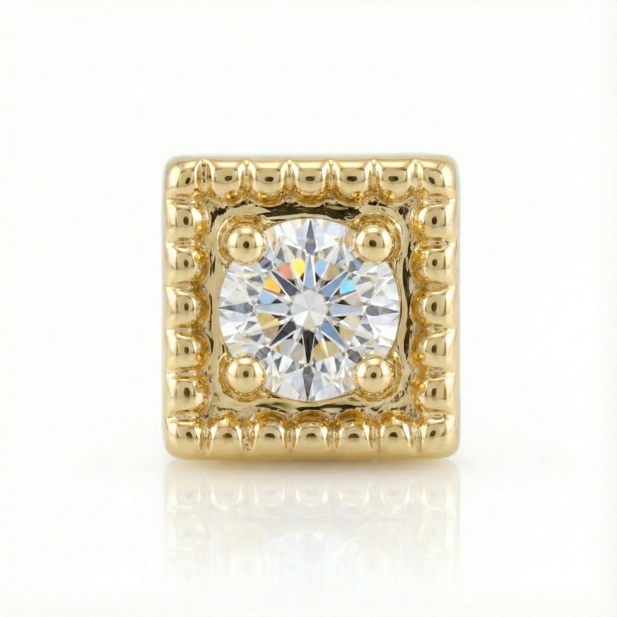 yellow gold end with diamond