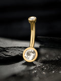 Curved Barbell with Classic Bezel White Sapphire